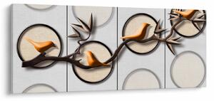 Tablou artistic - Păsărele pe creangă (120x50 cm)