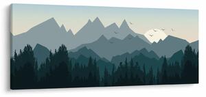 Tablou - Munții cu privirea graficeanului (120x50 cm)
