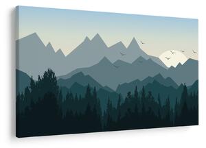 Tablou - Munții cu privirea graficeanului (90x60 cm)