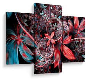 Tablou abstract cu flori exotice (90x60 cm)