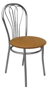 Scaun dining Venus Chrome, piele ecologica, aramiu