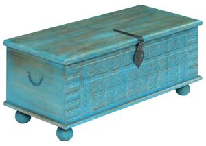 Cufăr de depozitare, lemn masiv de mango, albastru 100x40x41 cm