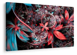 Tablou abstract cu flori exotice (90x60 cm)