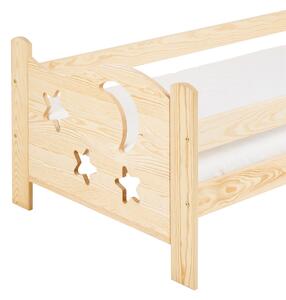 Pat pentru copii pin natural, MOON 80 x 160 cm Saltele: fără saltea, Somiera pat: Fara somiera
