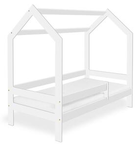 Pat pentru copii Culoare alb, CASA D3 80 x 160 cm Saltele: fără saltea, Cutie depozitare pat: Fără sertar, Somiera pat: Fara somiera