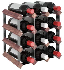 Suport de vinuri, 12 sticle, maro, lemn masiv de pin