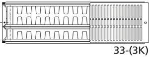 Radiator oțel Rotheigner VTL 8-RAC TIP 3K 300x800 mm, 8 variante (lateral, jos dreapta sau stânga sau central)