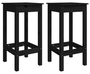 Set mobilier de bar, 5 piese, negru, lemn masiv de pin