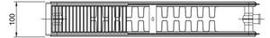 Radiator / Calorifer oțel compact ROTHEIGNER, Tip DK (22), 300x1400 mm, 4 racorduri