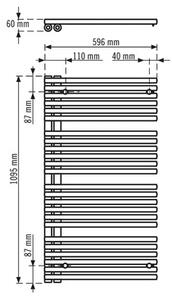 Radiator / Calorifer decorativ baie Rotheigner Pipe 596x1095 mm, alb