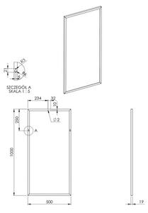 Oglindă baie dreptunghiulară Jungborn 50x100 cm negru mat