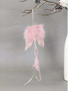 Aripi de înger din pene 12 x 35 cm, roz