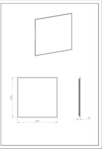 Oglindă baie cu LED Jungborn SQUARE 80x80 cm auriu