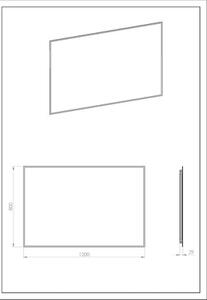 Oglindă baie cu LED Jungborn SQUARE 120x80 cm auriu