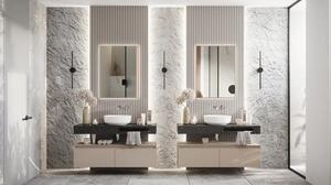 Oglindă baie cu LED Jungborn SQUARE 60x80 cm rose gold