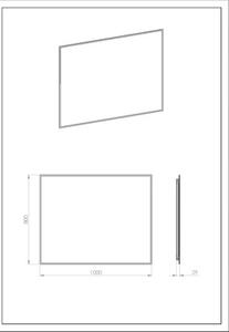 Oglindă baie cu LED Jungborn SQUARE 100x80 cm auriu
