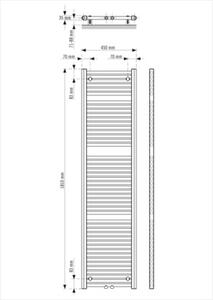 Radiator / Calorifer baie portprosop Rotheigner Classic-M 450x1810 mm alb
