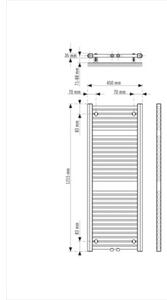 Radiator / Calorifer baie portprosop Rotheigner Classic-M 450x1215 mm alb