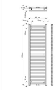 Radiator / Calorifer baie portprosop Rotheigner Classic-M 450x1495 mm alb