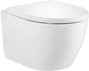 Vas WC suspendat Jungborn TWO 52, incl. capac WC, fără margine clătire, turboflush, alb