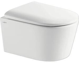 Vas WC suspendat Jungborn ONE rimless, Turbo Flush, incl. capac WC, alb
