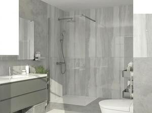 Sticlă clară pentru duș Walk In Jungborn TRIA 96x210 cm fără profil și stabilizator