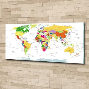 Tablou sticlă harta lumii