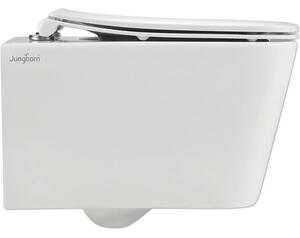 Vas WC suspendat Jungborn THREE rimless, Turbo Flush, incl. capac WC, alb