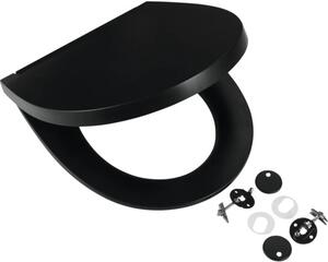 Vas WC suspendat Jungborn TWO 52, incl. capac WC, fără margine clătire, turboflush, negru mat