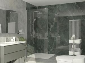 Sticlă clară pentru duș Walk In Jungborn TRIA 86x210 cm fără profil și stabilizator