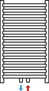 Radiator / Calorifer baie portprosop Rotheigner Swing-M 595x1215 mm alb lucios