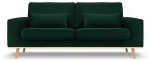 Canapea Tugela cu 2 locuri si tapiterie din catifea, verde inchis