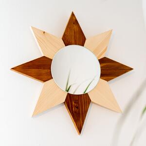 Oglinda decorativa Prietena Soarelui cu rama din lemn masiv