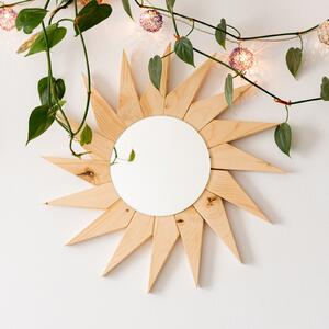 Oglinda decorativa Sora Soarelui cu rama din lemn masiv