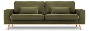 Canapea Tugela cu 3 locuri si tapiterie din catifea, verde