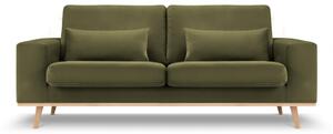 Canapea Tugela cu 2 locuri si tapiterie din catifea, verde