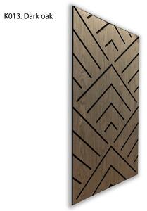 Panouri Acustice Freja cu Model în Formă de V 120x60x0.9cm - Stejar închis