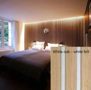 FREJA Panouri acustice 240x60x2,2cm. White Oak - cu spate din fetru alb - Îl putem face și în dimensiuni personalizate - White Oak cu spate din fetru alb