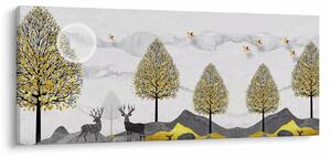 Tablou cu cerbi pictați (120x50 cm)