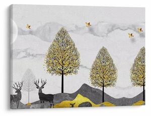 Tablou cu cerbi pictați (70x50 cm)
