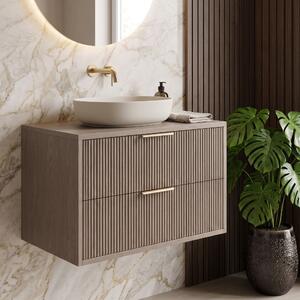 Dulap baie pentru lavoar Rea Mono 80cm Grey Oak