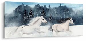 Tablou cu caii pictați (120x50 cm)