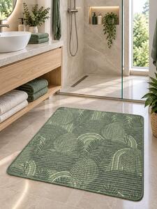 Covoras Antiderapant pentru Baie si Piscina Forest Green V23026A, 65 × 80 cm, Absorbant, tip Burete, PVC, Verde Forest Green