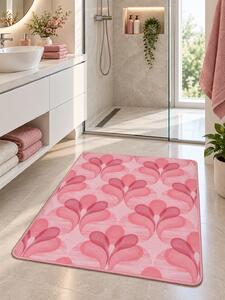 Covoras Antiderapant pentru Baie si Piscina Pink Flowers V23019A, 65 × 80 cm, Absorbant, tip Burete, PVC, Roz Pink Flowers