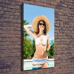 Imprimare tablou canvas Femeia de la piscina
