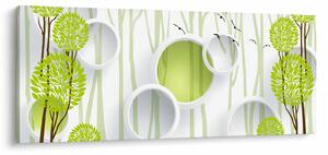 Tablou cu abstracție și copaci (120x50 cm)