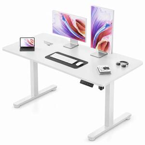 SIHOO D03 – Birou electric reglabil pe înălțime, blat dintr-o singură piesă 140 × 70 cm, reglaj 72–120 cm, sistem anticoliziune, capacitate 60 kg, Alb