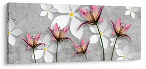 Tablou cu abstracție florală (120x50 cm)