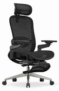 RESIGILAT- SYNO-H-MF Scaun ergonomic, suport lombar cu Masaj, sezut translatabil, cotiere 6D, tetiera 2D, suport picioare, Mesh, Negru