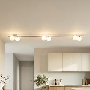 TK Lighting Plafonieră Imelo, maro, 6 becuri, sticlă, lungime 200 cm, reglabil, Maro / Rugină, dormitor, Sticlă